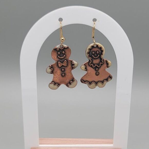 Copper Gingerbread Earrings - Picture 1 of 3